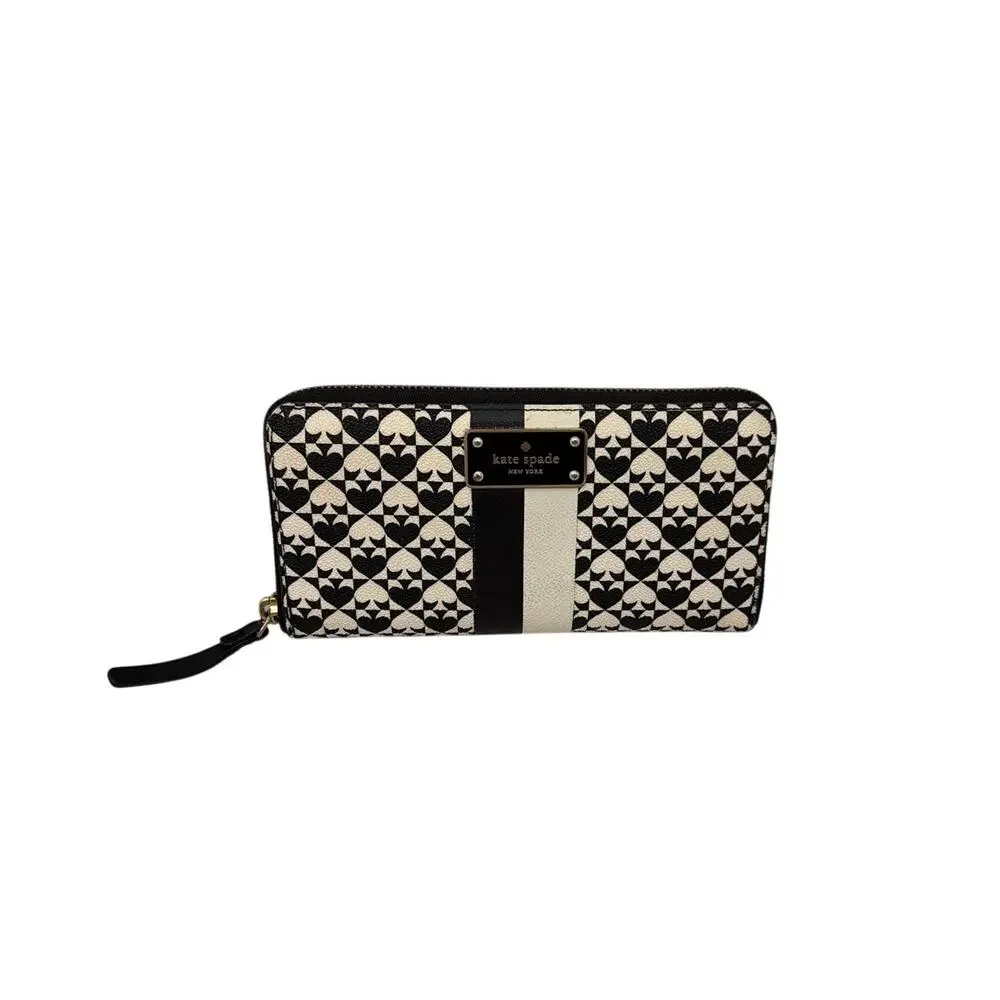 Kate Spade New York Penn Place Neda Black White Leather Wallet